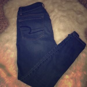 American Eagle Dark Wash Skinny Jeans.